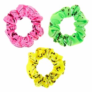 Claire S Club Kids Paisley Hair Scrunchies 3 Pack Green Pink