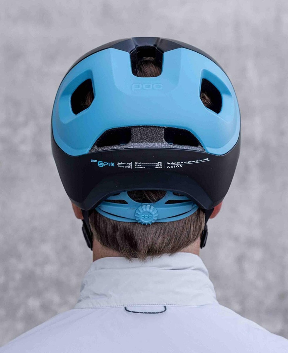 NIB POC Axion SPIN Bike Helmet Uranium Black Basalt Blue