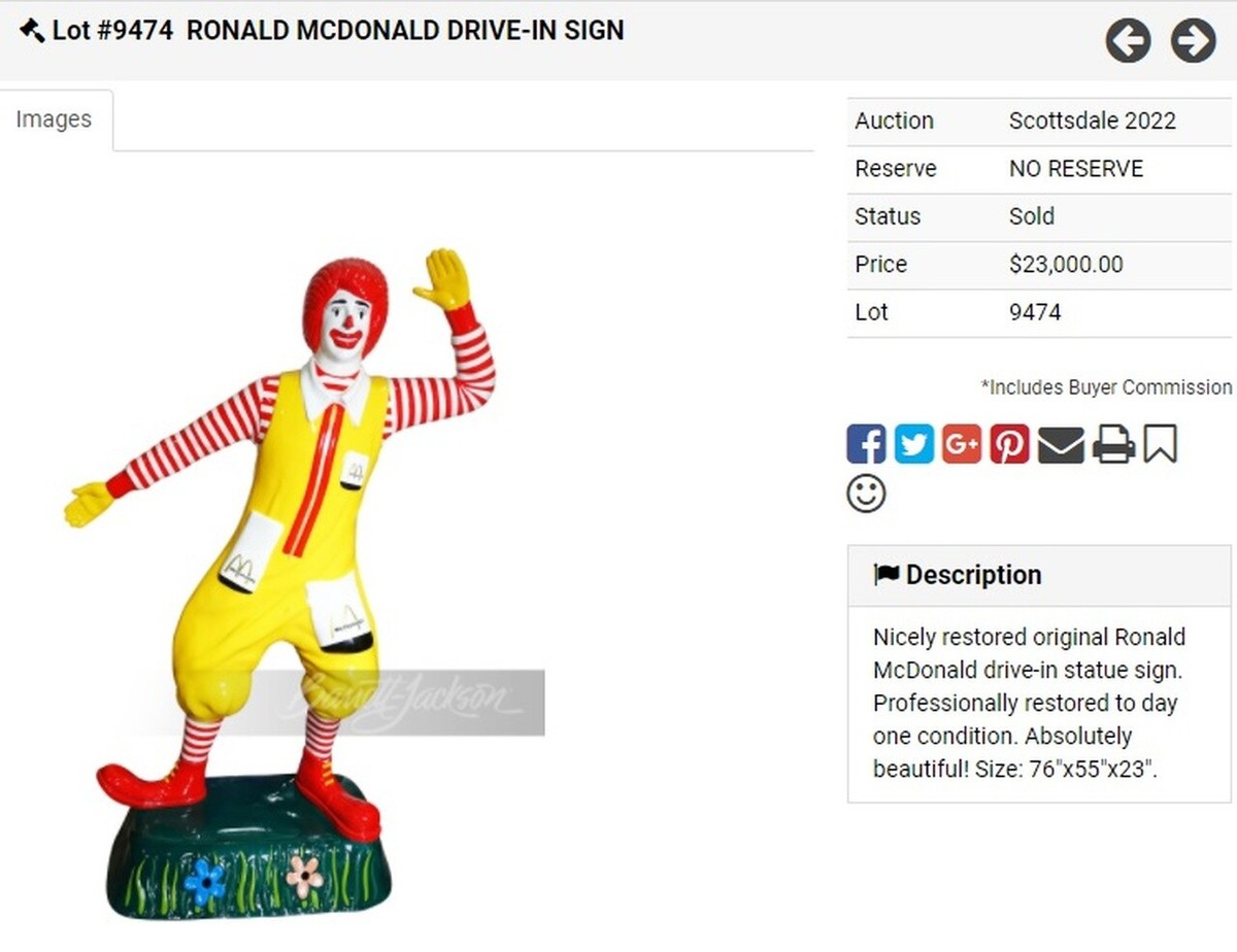 Ronald McDonald Laser Cut Figure Metal Advertising Sign | eBay