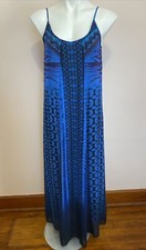 EXPRESS Sheer Maxi Dress Black Blue Adjustable Spaghetti Strap 2014 XS