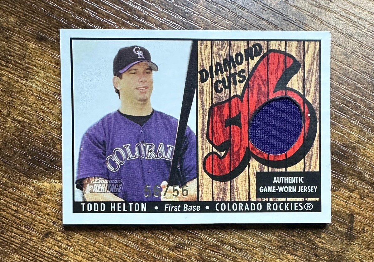 2003 Bowman Heritage Diamond Cuts Red Relics Patch #TH Todd Helton