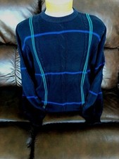 New NWT Mens Pringle Navy Blue Cable Knit Crew Neck M, L Sweater 90 value