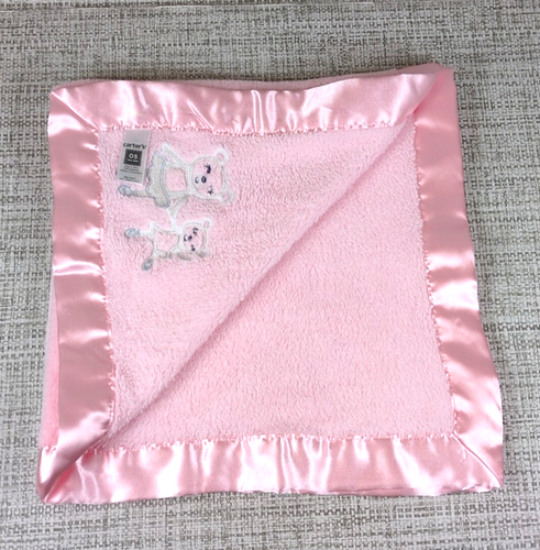 Carters Baby Blanket Satin Trim Pink Ballerina Ballet Bears Security Lovey 28x29 - Picture 3 of 6