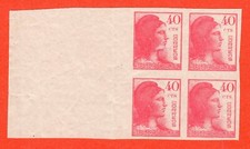 ESPAÑA 1938 EDIFIL 751s** ALEGORÍA DE LA REPÚBLICA BLOQUE DE 4 BORDE DE PLIEGO