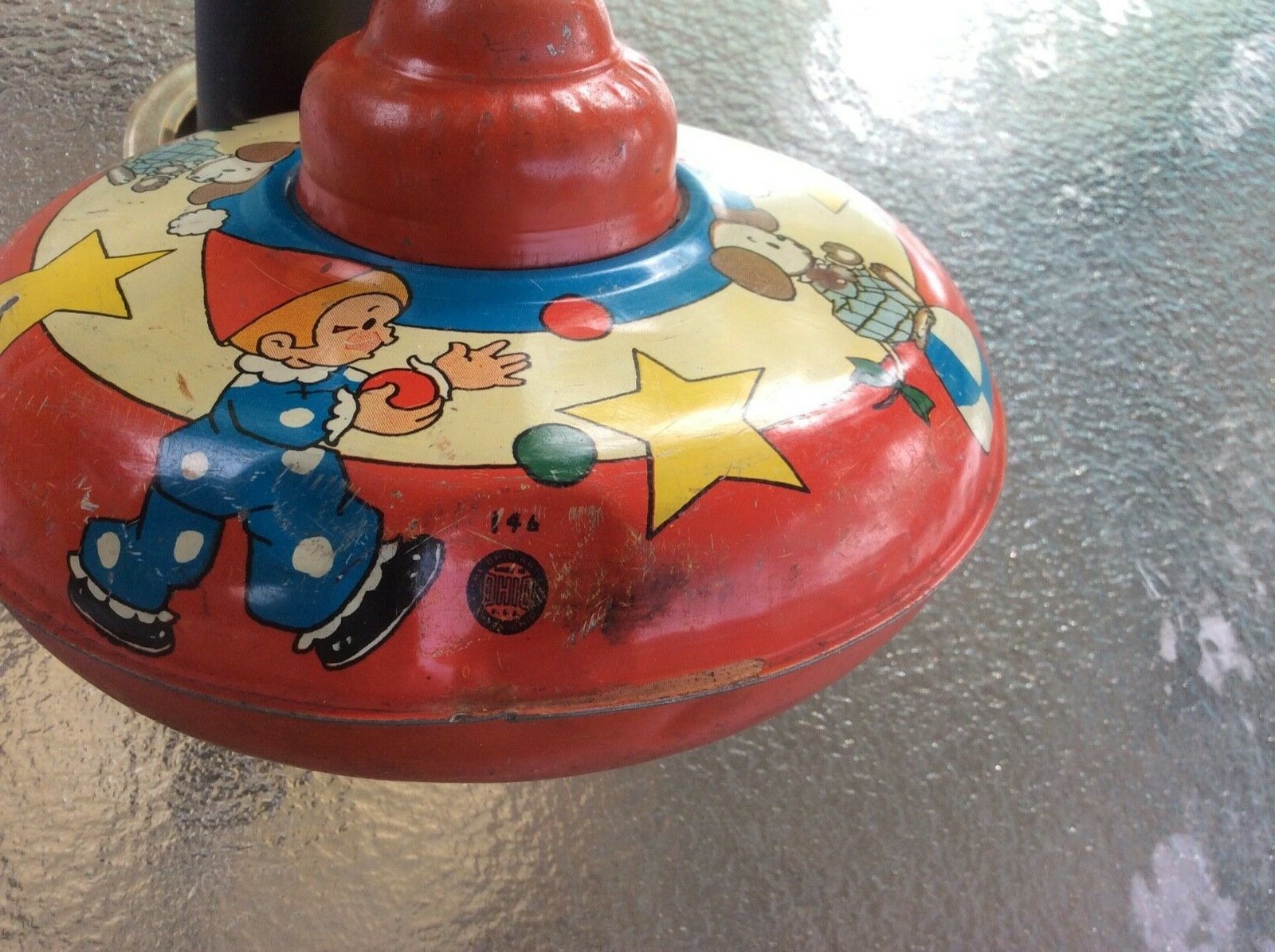 VINTAGE METAL SPINNING TOP eBay