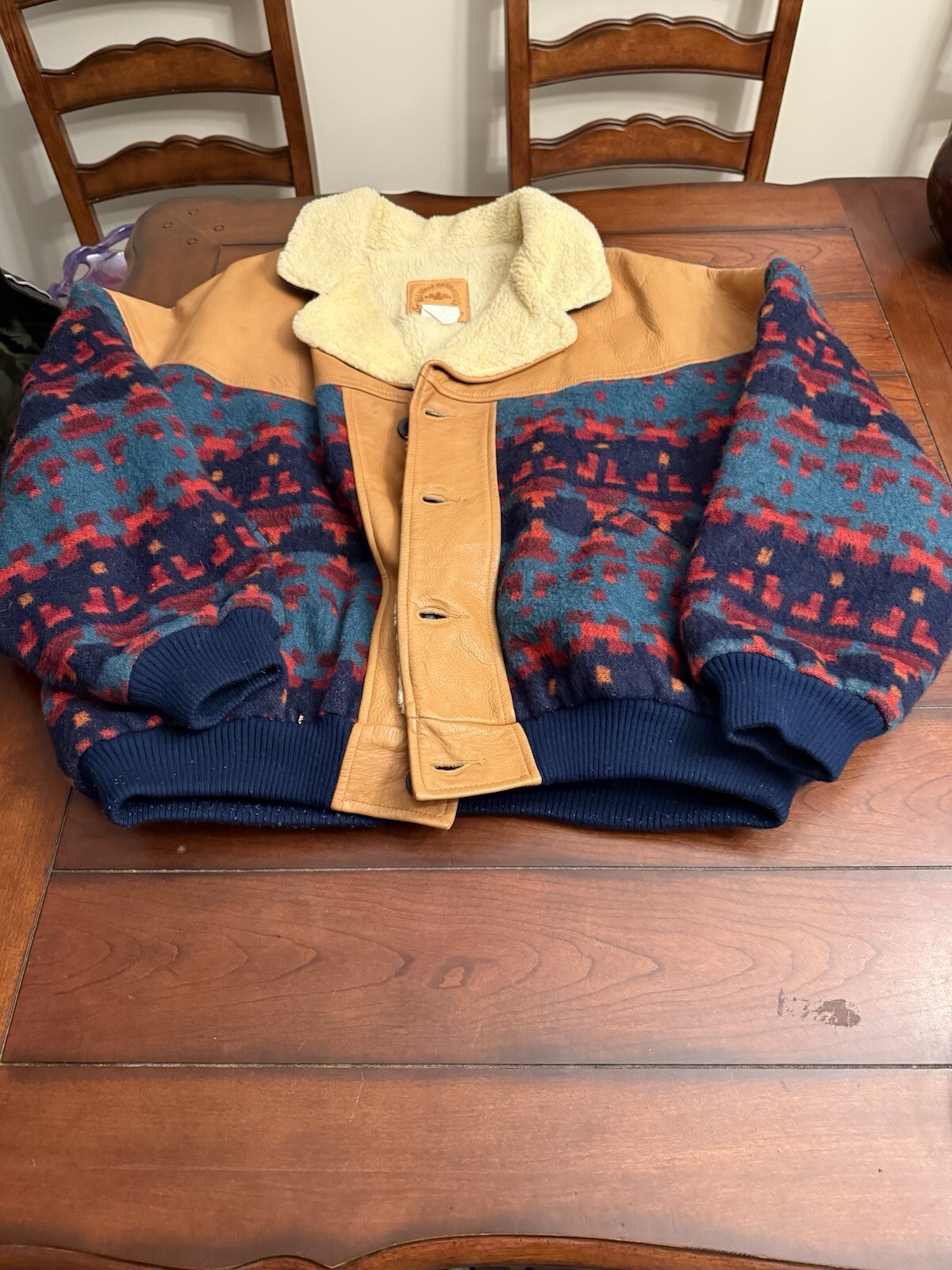 Midwest Farmer Co Vintage Aztec Print Bomber Jacket