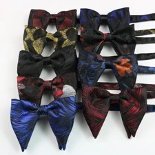Men Bow Tie Big Oversize Jacquard Bowtie Pre-Tied Wedding Party Ties Bowknots