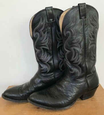 Vintage Nocona Black Flame Stitch Leather Cowboy Western  display picture 3