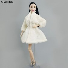 White Winter Outwear Fur Overcoat Jacket Coat for 11.5" Doll Outfits Clothes 1/6