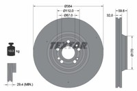 Textar 2X Bremsscheibe Vorne Ø354 Mm InnenbelüFtet FüR Mercedes-Benz GLE W167