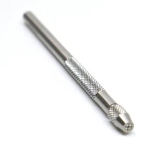 Pin Vise or Probe Round Knurled Chuck Handle Stainless Steel 11 Cm Long