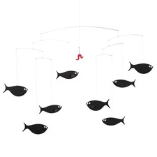 Fish Kinetic Sculpture Art Baby Nursery Mobile Hanging Kids Room Home Décor Gift