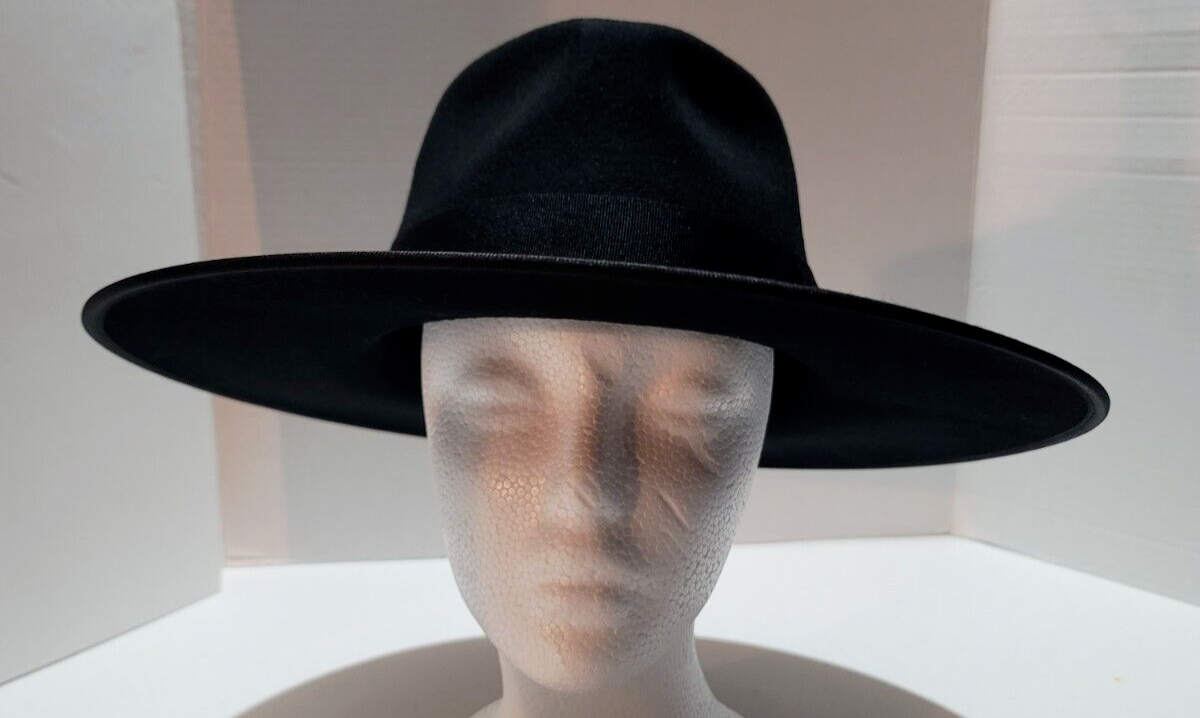 Black Australian Wool Fedora Hat with Adjustable Fit-image