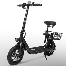 Electric Scooter for Adults Foldable Scooter with Seat  Carry Basket E Mopeds