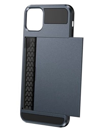 Case for iPhone 11 Case Wallet Credit Card Holder ID !Matte Navy - Upgraded