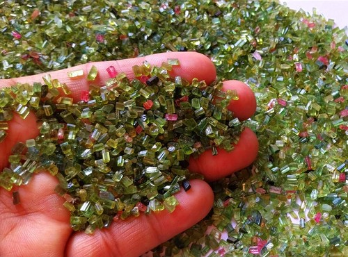 2.5 to 4MM Natural Tourmaline Rough Pencil Tiny Size Green Pink Blue Tourmaline - Picture 10 of 11