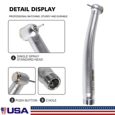 USA SANDENT Dental fast High Speed Turbine Handpiece Push Button Clean 2Hole OR