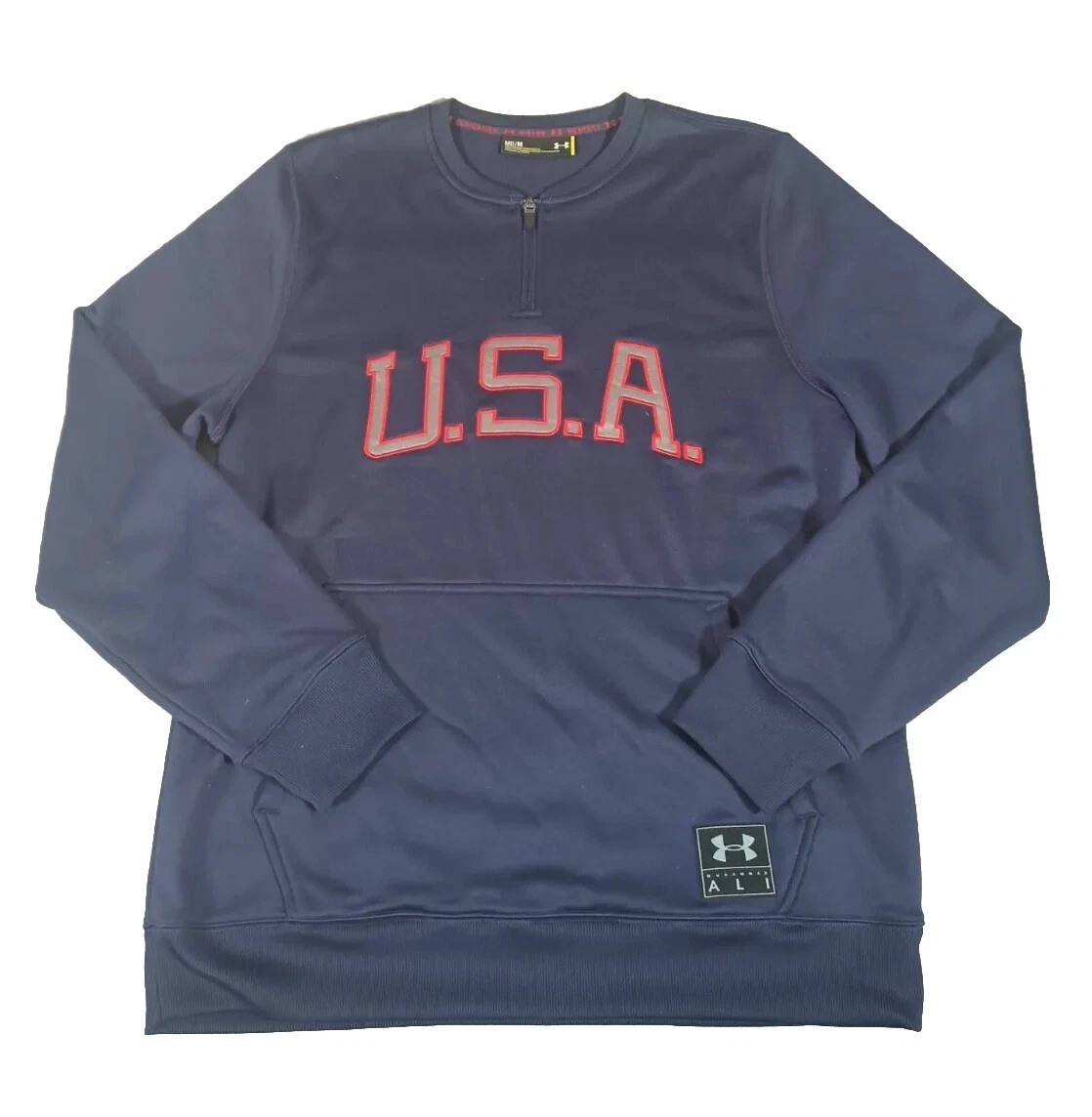 Under Armour Men s 1 4 Zip USA Sweatshirt Top Size M Muhammad Ali