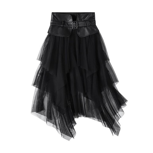 Black Peace Now BPN Gothic Lolita Ruffled Skirt Black Size M
