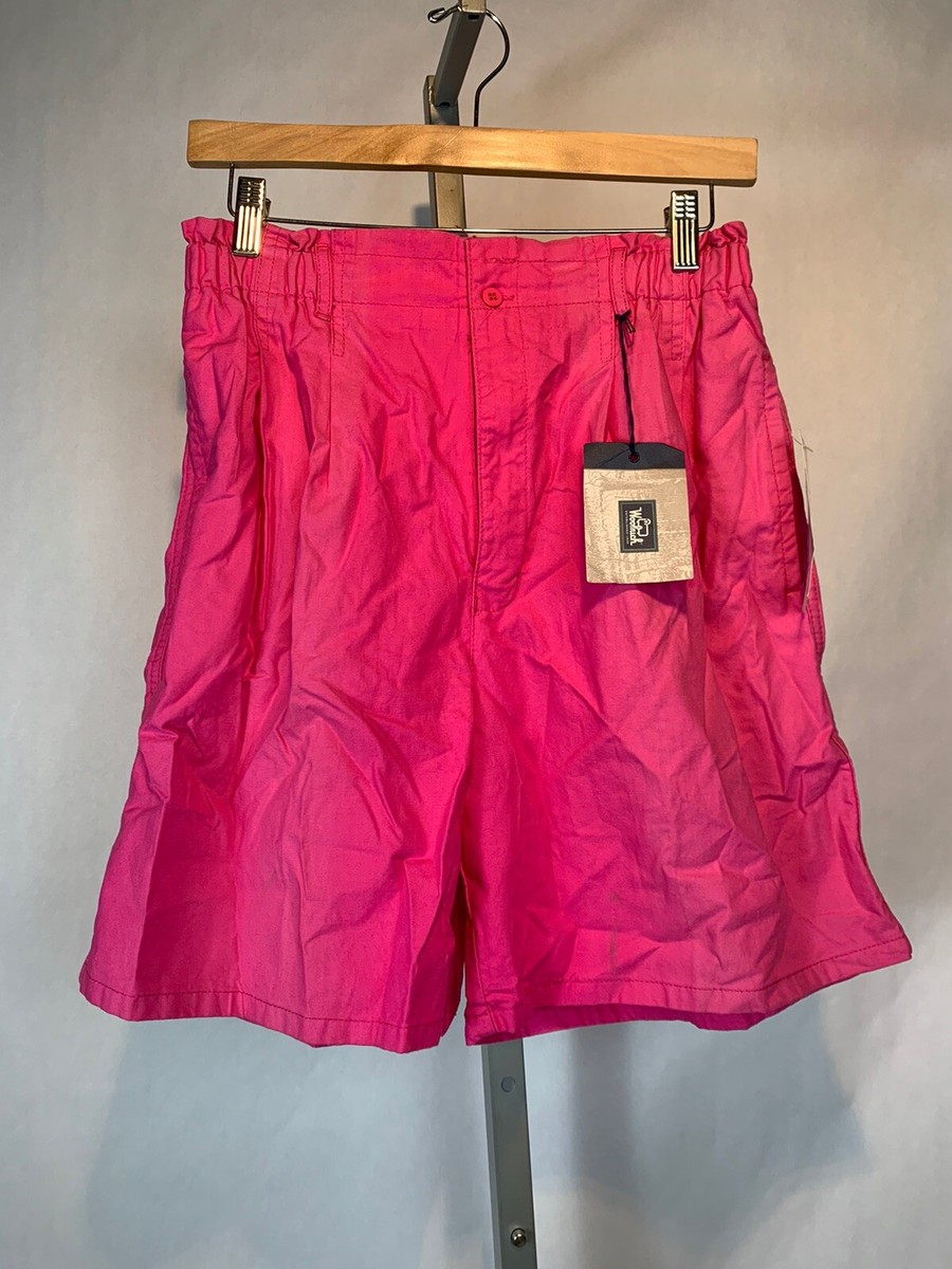 NWT VINTAGE WOOLRICH WOMENS SHORTS -SIZE PINK ELASTIC WAIST (G50)