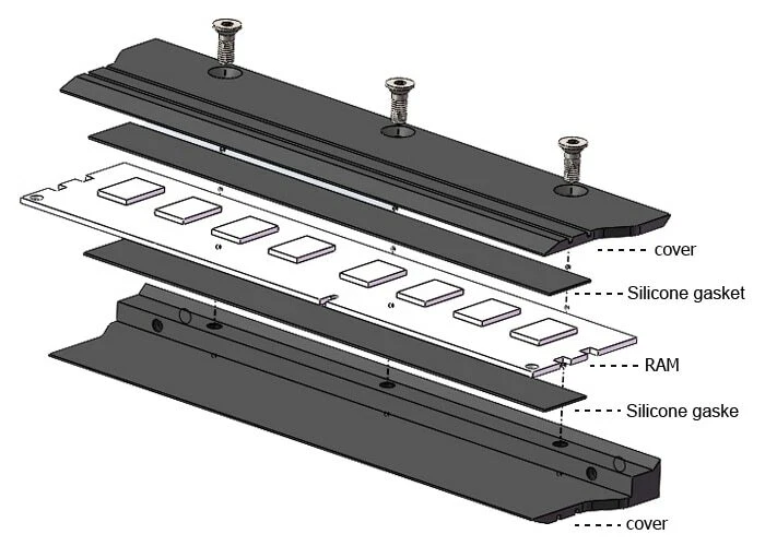 Bykski Memory Heat Spreader Desktop RAM Heatsink B-MRCOV-X - Image 4 of 4