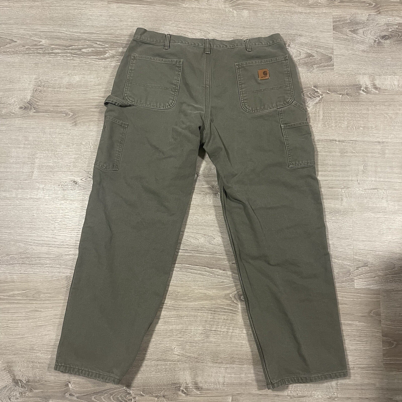 Carhartt Men's Original Fit Washed Duck Flannel Lined Pants Olive 40X30 B111 MOS