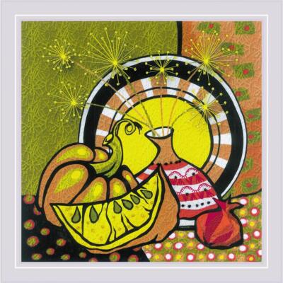 Riolis Plattstich Set ''Reifer Punpkin'', vorbedruckt 20x20cm