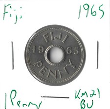 Coin Fiji 1 Penny 1965 KM21