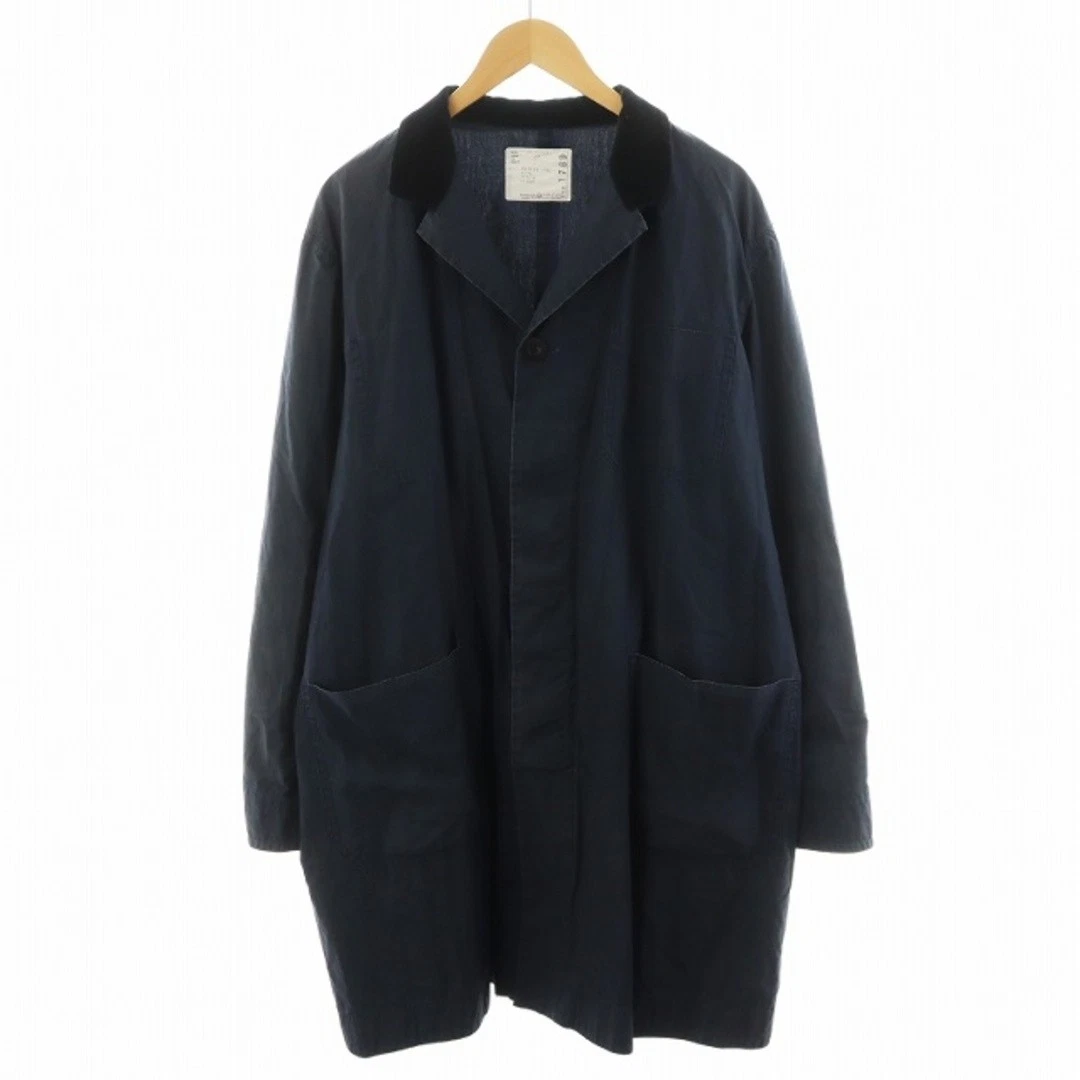 Cappotto Sacai Balmacaan lungo cotone esterno 2 navy 18 01769M AN12 Usato31