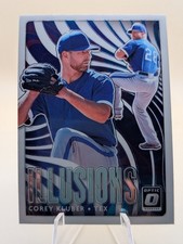 2020 Donruss Optic Baseball Corey Kluber Illusions insert card #OI-9 Rangers