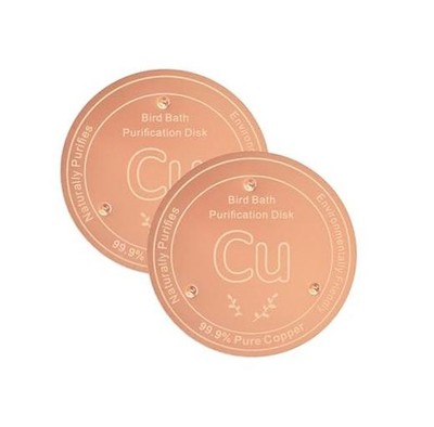 2 Pack Pure Copper Bird Bath Purification Disk, Natural Water Purifier, Cu