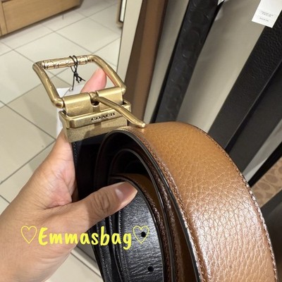 Coach Square Roller Buckle Cut To Size Reversible Belt 38 mm  display picture 1