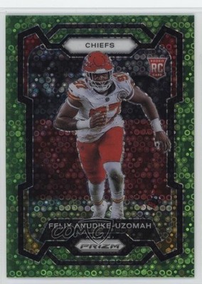 2023 Panini Prizm Rookies No Huddle Neon Green 5/5 Felix Anudike-Uzomah 09rp