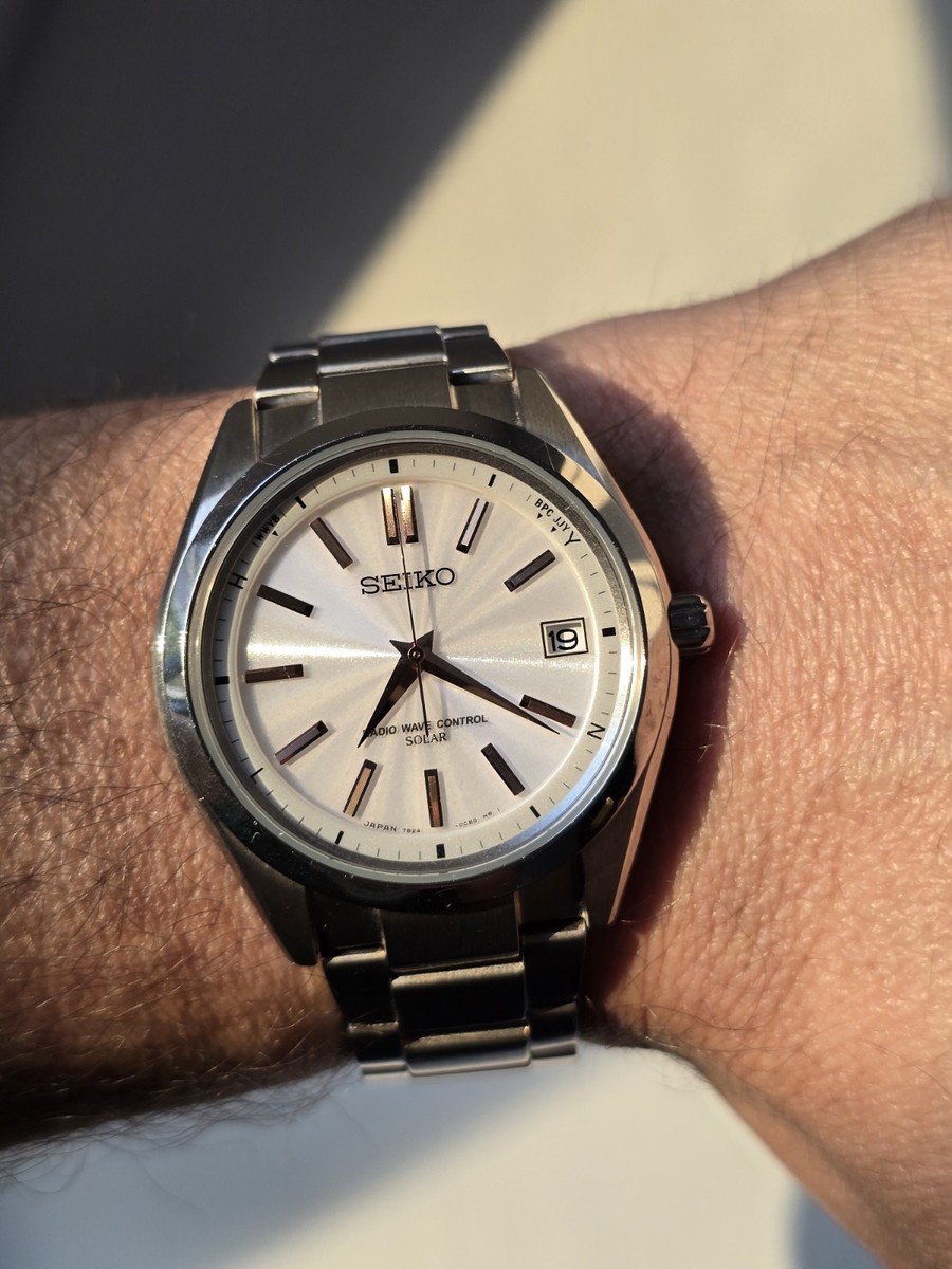 シェリコ♡ Seiko Brightz SAGZ085 JDM Solar Titanium Radio Sync White Dial