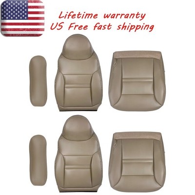 6pcs Bottom + Top Leather Seat Cover Tan for Ford Excursion Limited 2000-2001