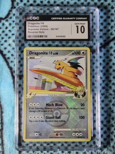 Pokémon Dragonite FB League & Championship Promo Reverse Holo 056/147 CGC 10