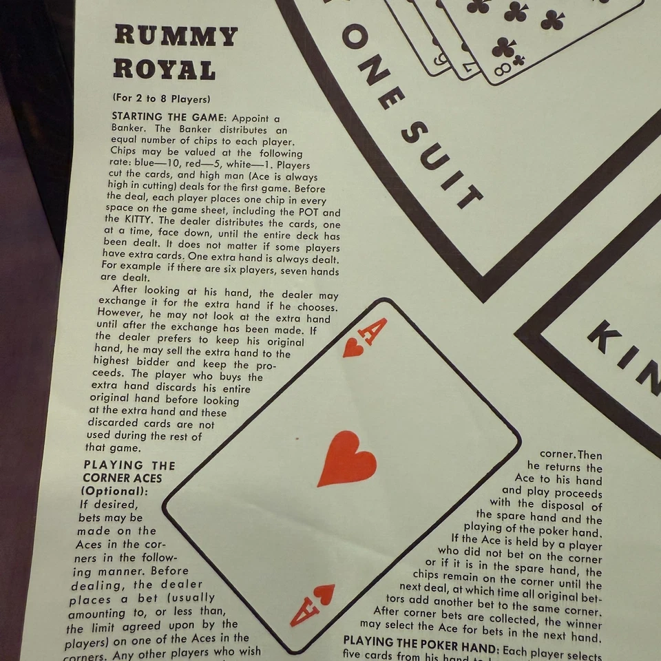 VINTAGE 1965 Rummy Royal Game by Whitman Cards Poker - Image 3 of 4