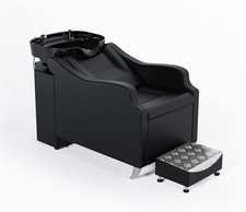 Shampoo Backwash Unit with Large Porcelain Bowl, Salon Sink Hair Wash Chair