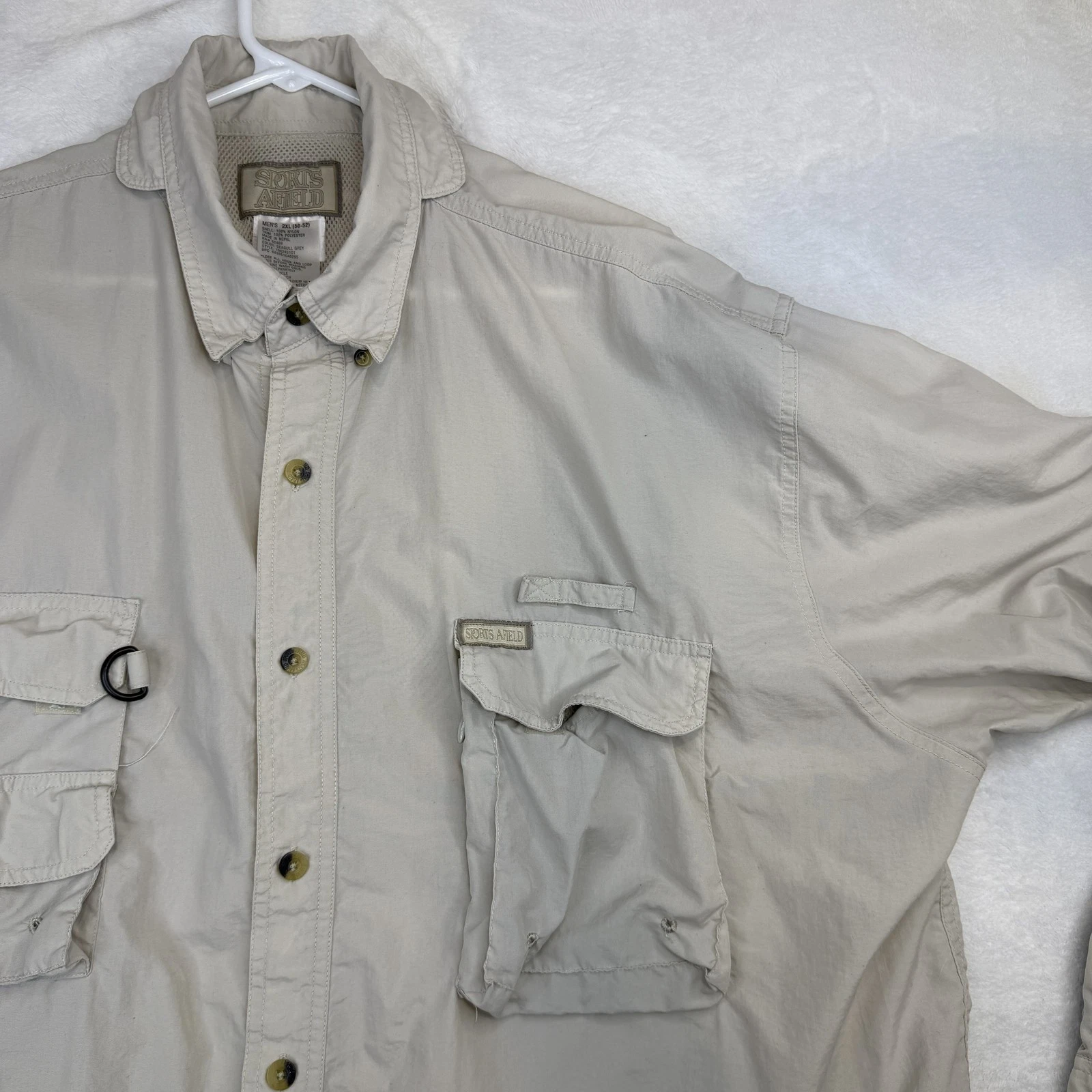 Columbia PFG Men's XL Tan Fishing Shirt Long Sleeve Button Down Vented Outdoor