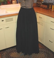 Vintage Sir James Long Black Pleated Skirt Women's Wear