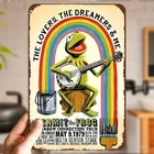 Kermit the Frog Poster Rainbow Tour Vintage Tin Metal Signs Home Décor 8x12