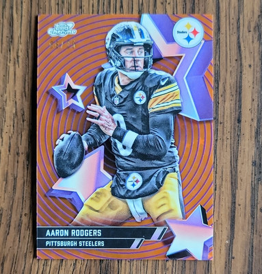 Topps 2025 Cosmic Chrome Starfractor Aaron Rodgers  SF-43 Orange 08/25 #match