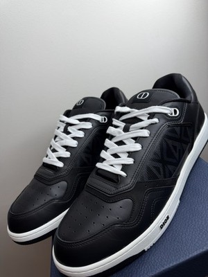 Dior B27 Low-Top-Sneaker schwarz Kalbsleder CD Print Gr. 15UK/EU49