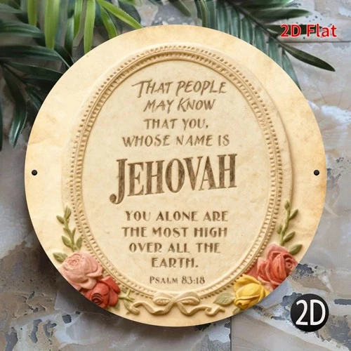 Vintage JEHOVAH Logo Round Durable Tin Metal Signs Home Décor 8x8