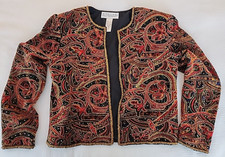 Vintage Disco Niteline By Della Roufogali Embellished Jacket Beaded Blazer