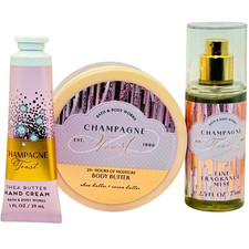 Bath  Body Works Champagne Toast 3-Piece Body Butter Travel Mist Hand Cream