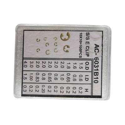 90Pcs 9 Sizes Chronograph Watch Pusher Button C-clip E Clip Circlip Ring Tool C