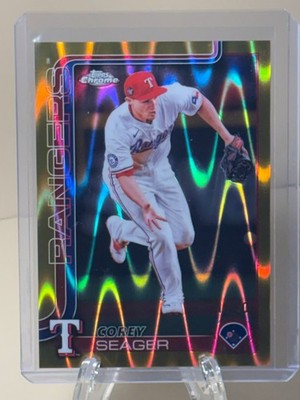 2025 Topps Chrome Corey Seager Gold Wave Refractor /50 Rangers #24