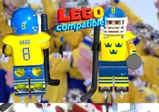 Custom Printed Lego National Team Sweden Swedish Hockey Player Minifigure Figure