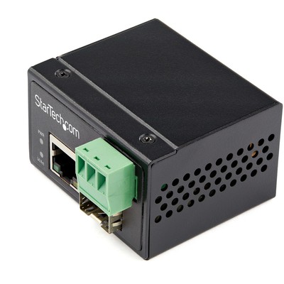 Startech Industrial Fiber to Ethernet Media Converter - 100Mbps SFP to RJ45/Cat6
